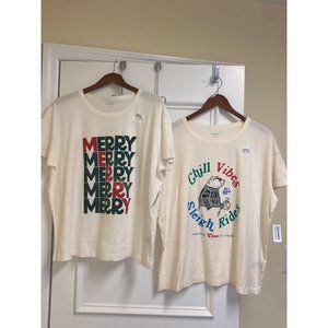 NWT Old Navy Holiday Graphic Christmas T Shirts Sleep Shirts Size  XL